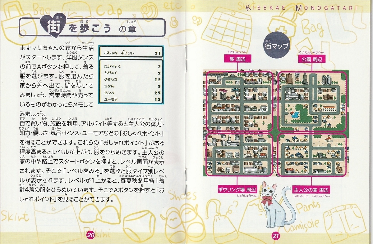 きせかえ物語』1999年／ゲームボーイ - レトロゲームの説明書保管庫