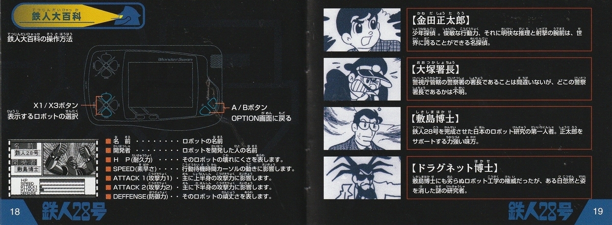 鉄人28号』1999年／ワンダースワン - レトロゲームの説明書保管庫