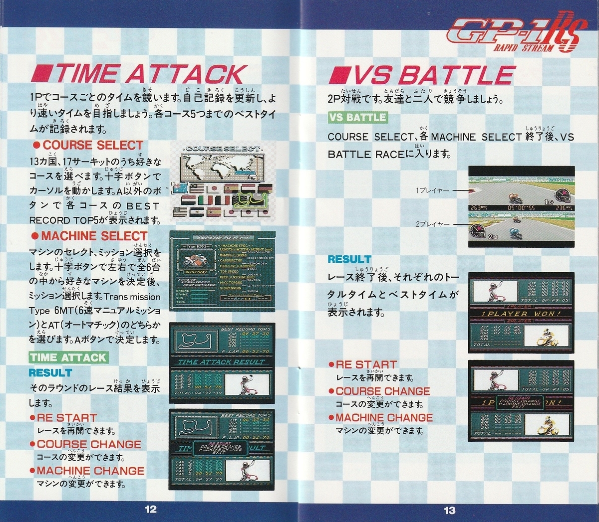 GP-01 RS』1994年／スーパーファミコン - レトロゲームの説明書保管庫