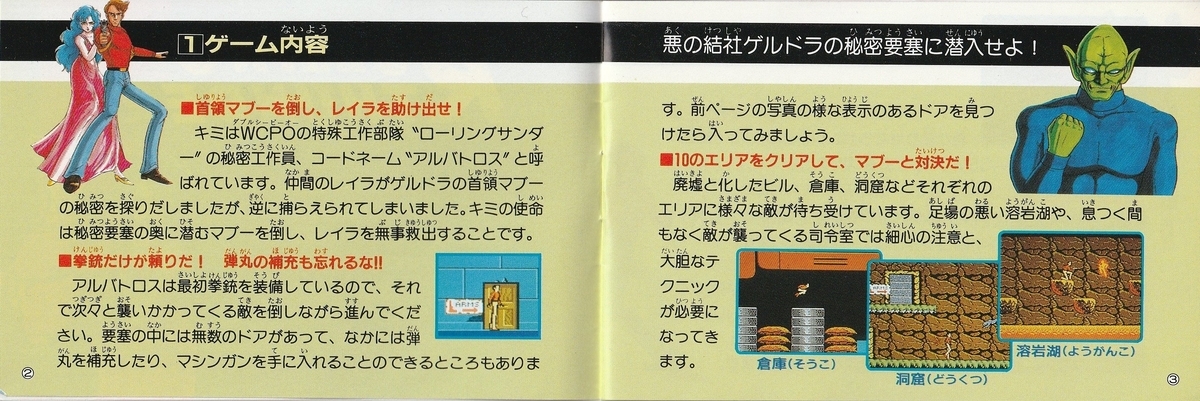 ナムコ ローリングサンダー ソフト・説明書 ファミコン 昭和レトロ レア[FC] ローリングサンダー』1989年／ファミコン - レトロゲームの説明