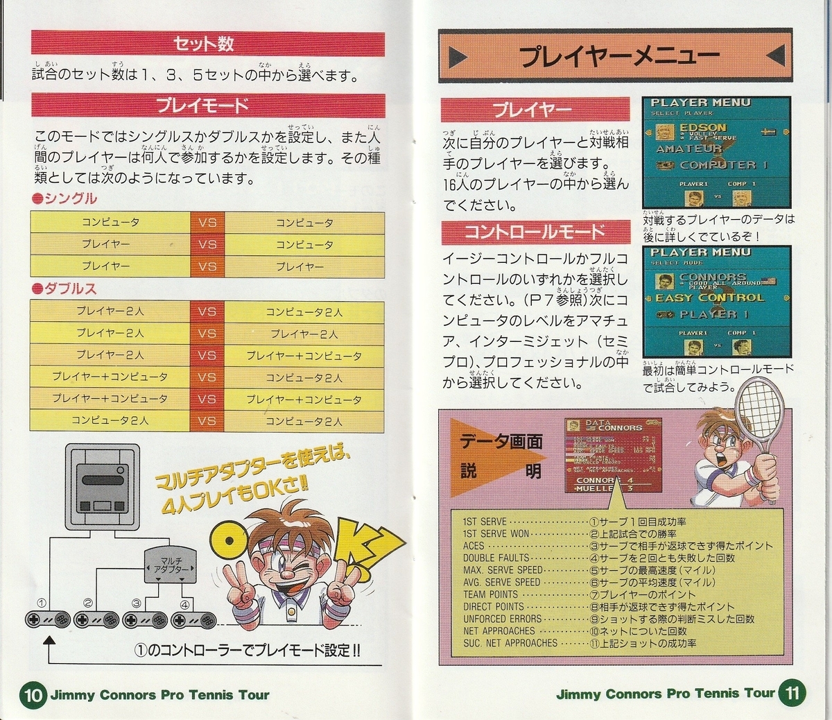 ジミーコナーズのプロテニスツアー』1993年／スーパーファミコン