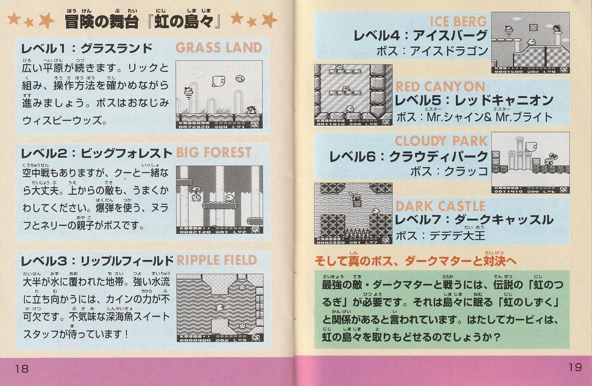 星のカービィ2』1995年／ゲームボーイ - レトロゲームの説明書保管庫