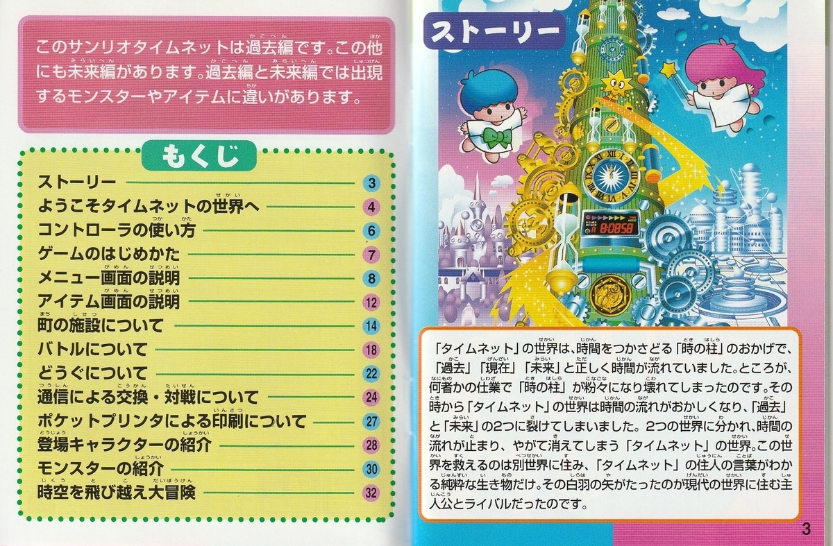サンリオタイムネット 過去編』1998年／ゲームボーイ - レトロゲームの