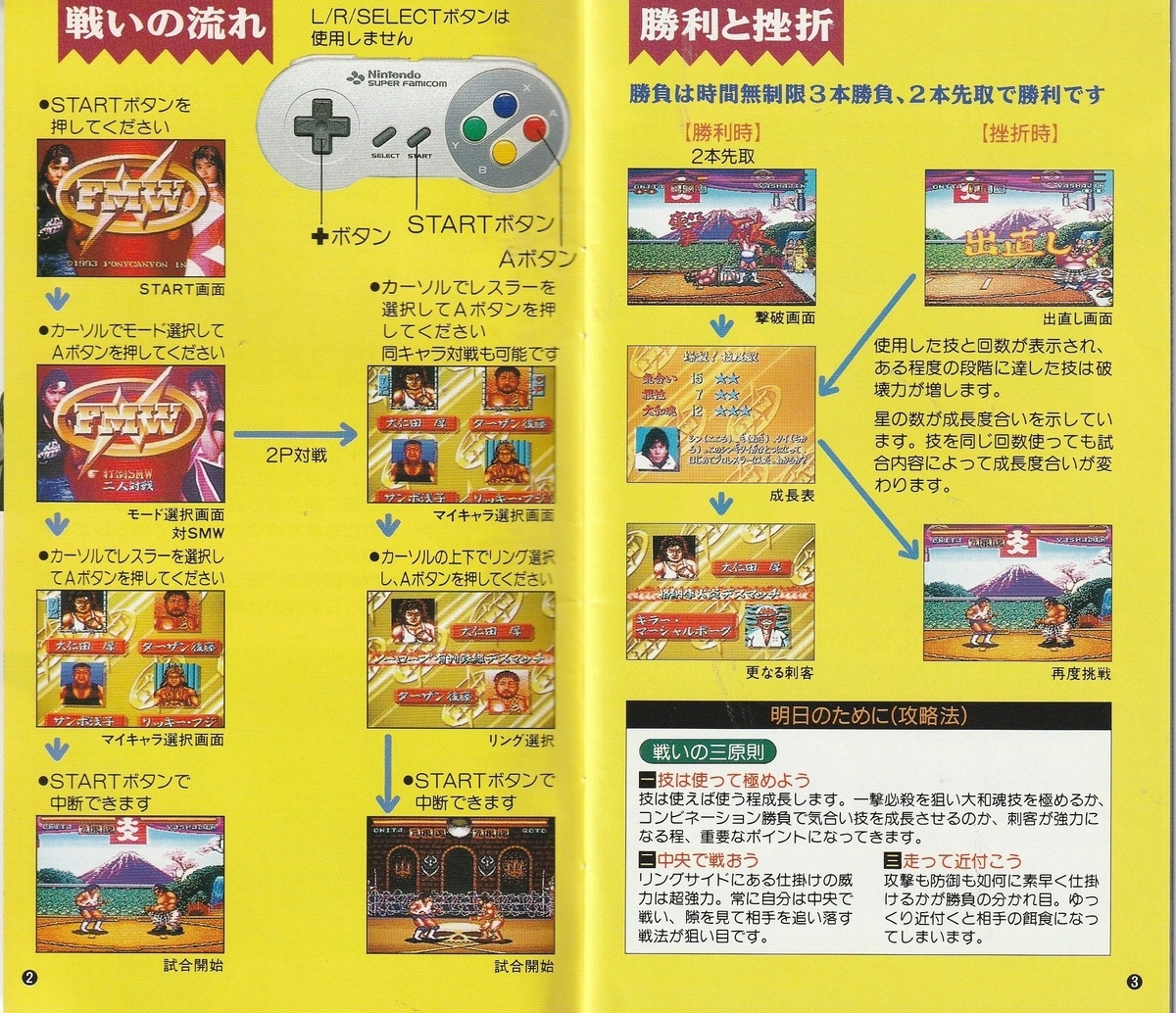 大仁田厚 FMW』1993年／スーパーファミコン - レトロゲームの説明書保管庫