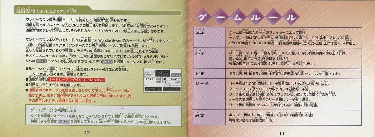 プロ麻雀 極 for WonderSwan』1999年／ワンダースワン - レトロゲーム