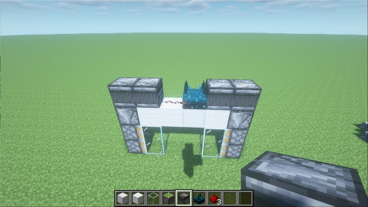 【マイクラ1.21】スカルクセンサー式自動ドア Motion Sensor Door by Sculk Sensor【マインクラフト