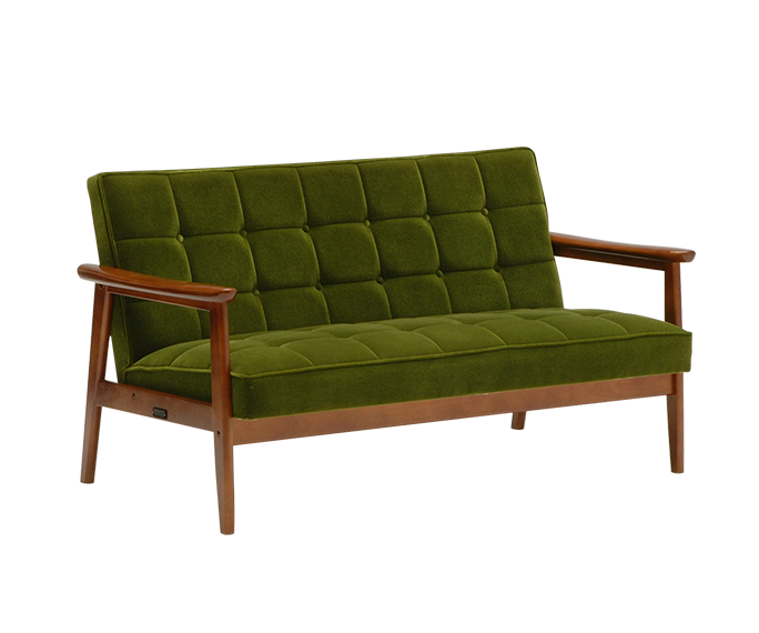 カリモク60のKチェア2シーターのモケットグリーン