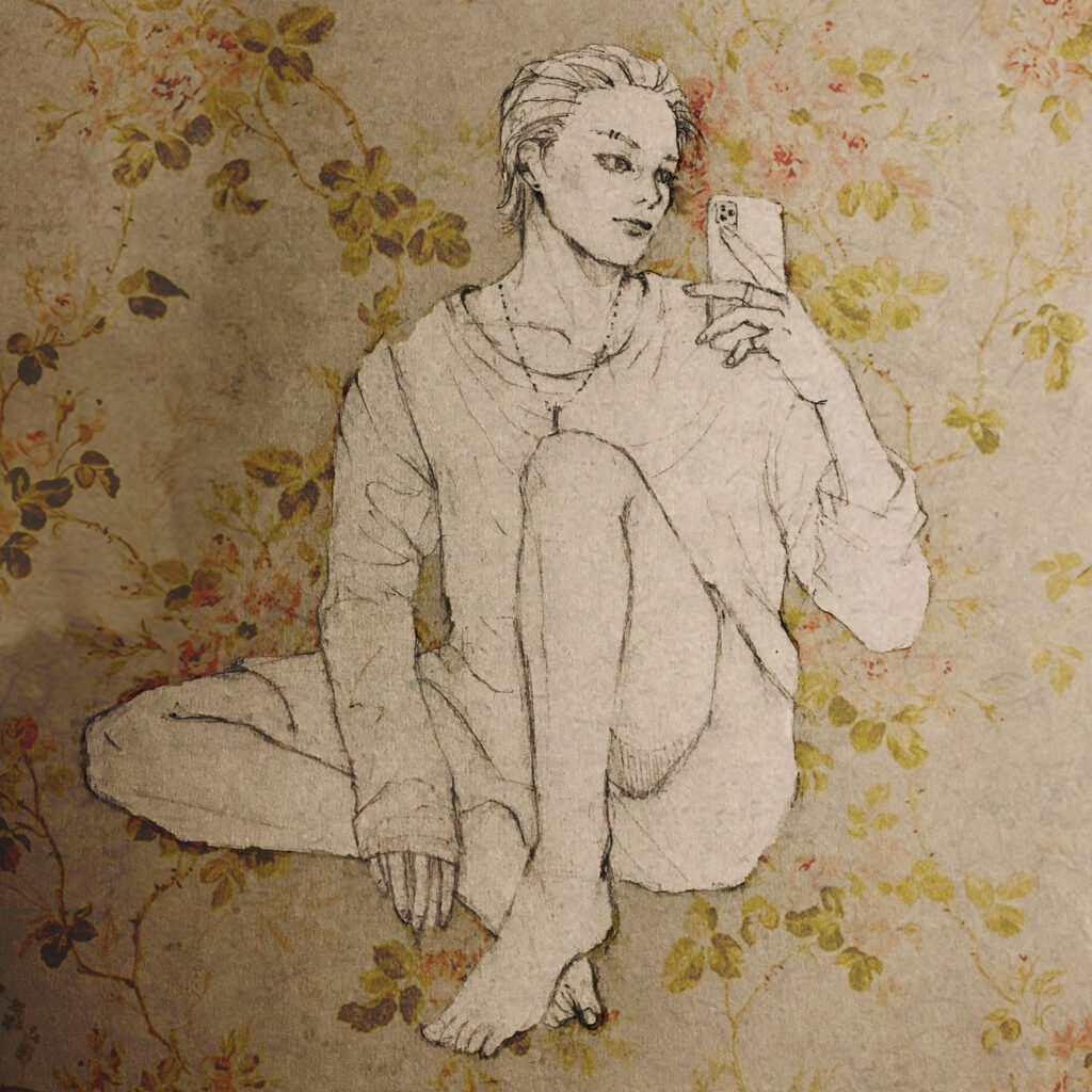 静物画01 油絵 油画 自作画（小無田泉 「モレー風景」 油彩画 25