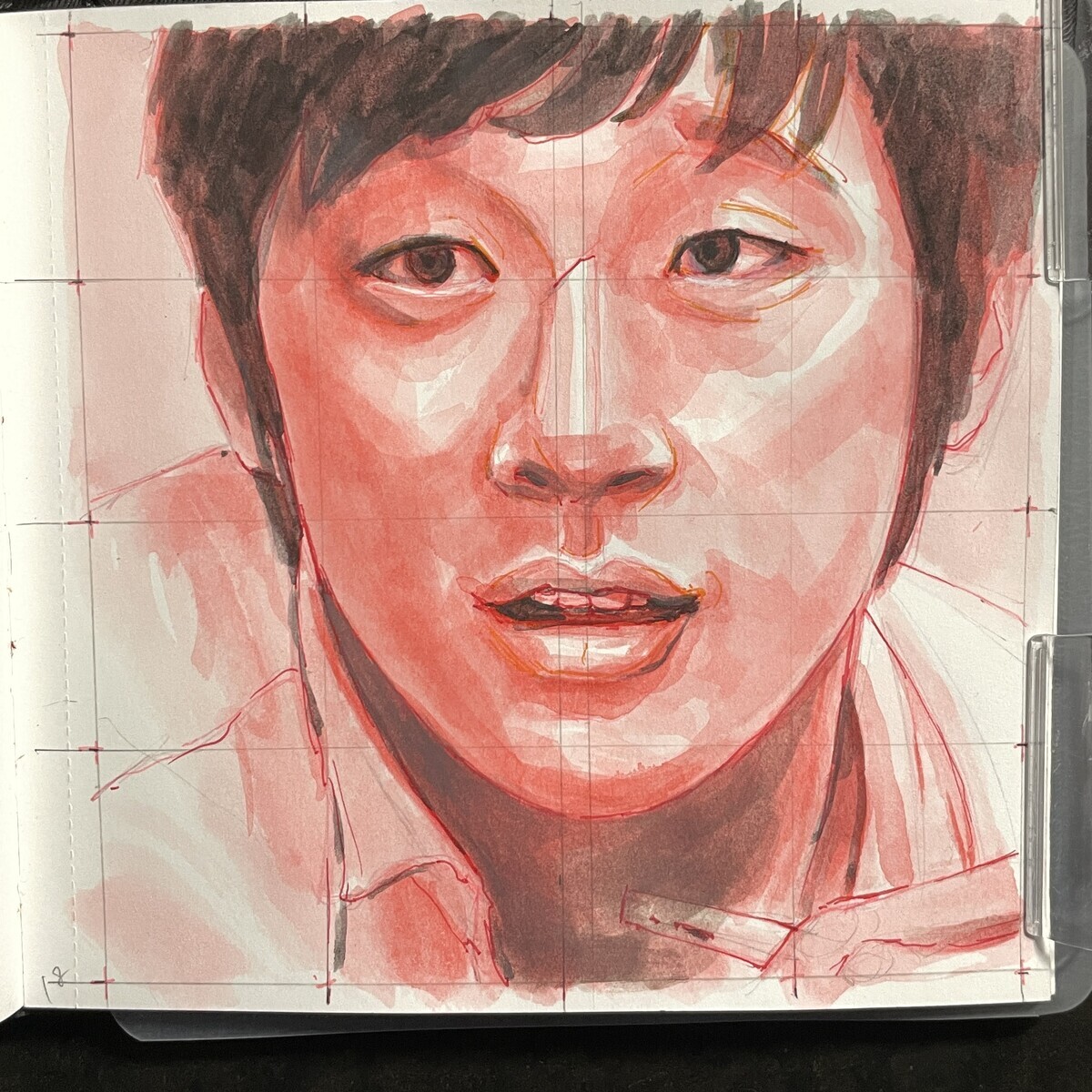 アクリルで描く映画ワンシーン『チェイサー』その1 - 桃蝶画房