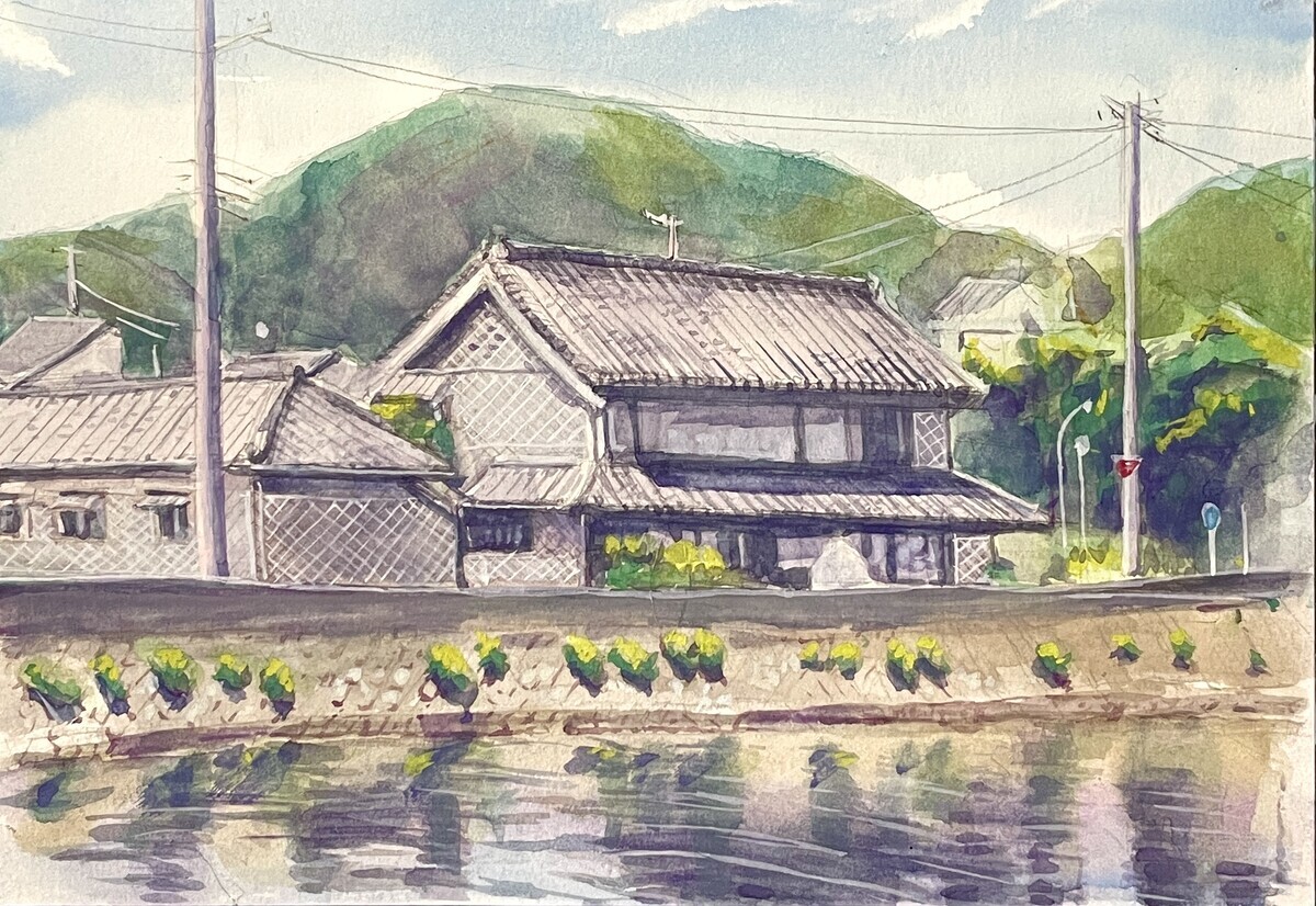 アニメ流風景スケッチ実践 なまこ壁の風景 - 桃蝶画房