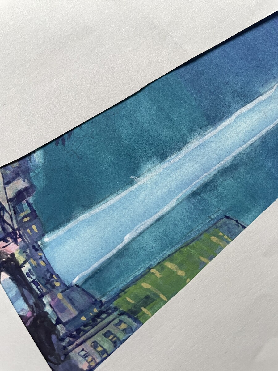 最終回】アニメ流風景スケッチ実践 スカイツリーの夜景 - 桃蝶画房