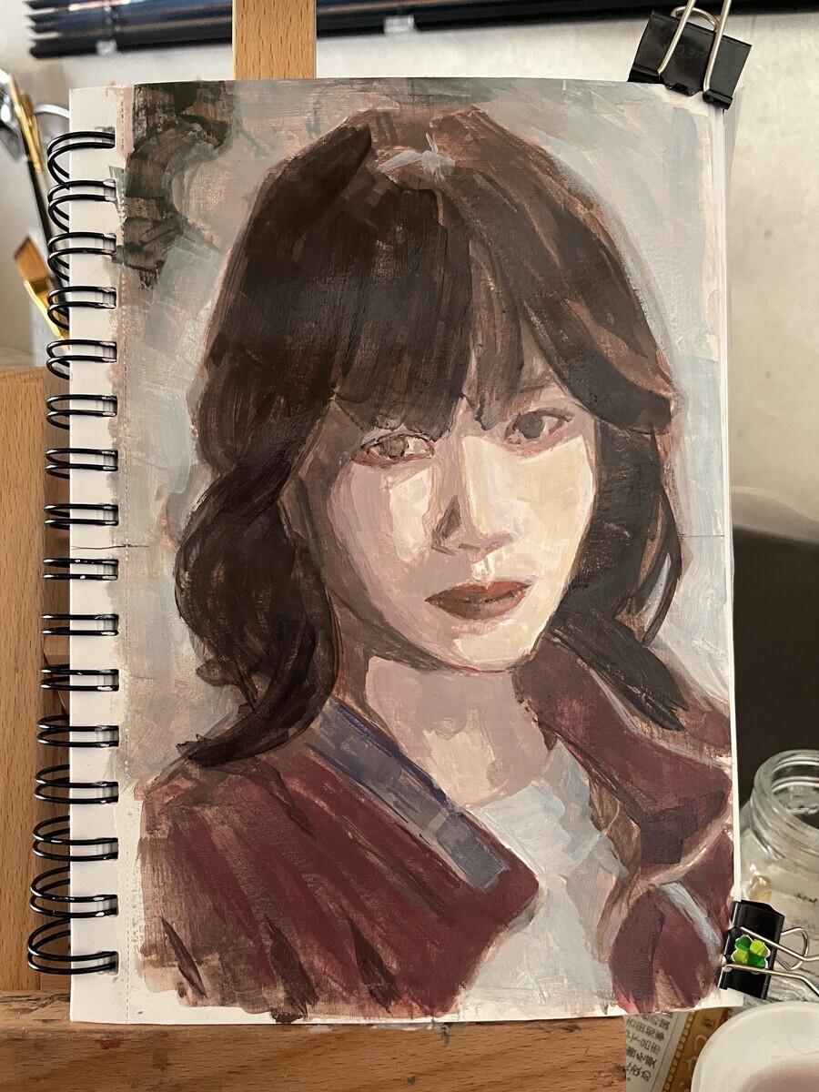 紙に描く油絵人物画 ホルベインDUO 4月14日 - 桃蝶画房