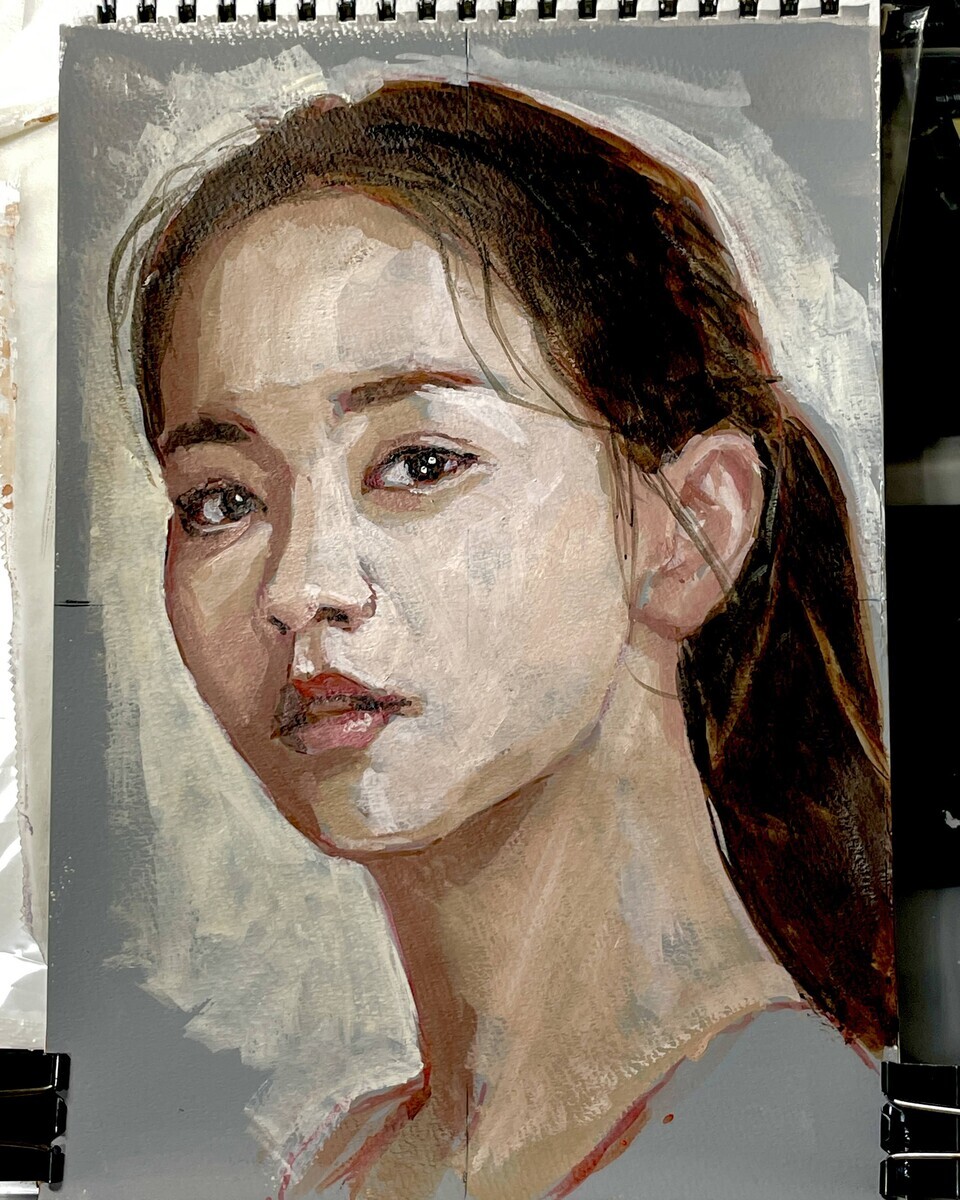 一日で描く油絵人物画 5月29日 ホルベインデュオ - 桃蝶画房