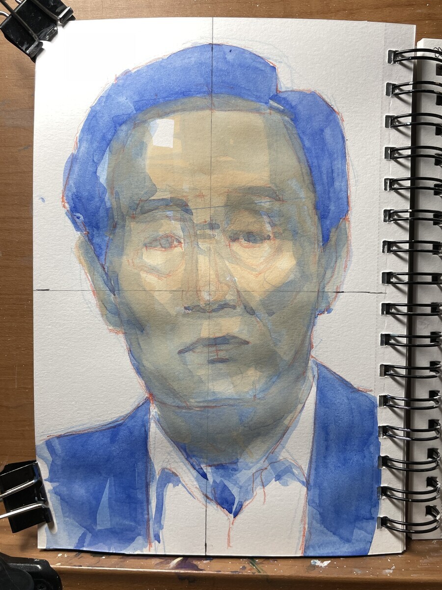 不透明水彩で人物画 7月11日 ホルベインガッシュ - 桃蝶画房