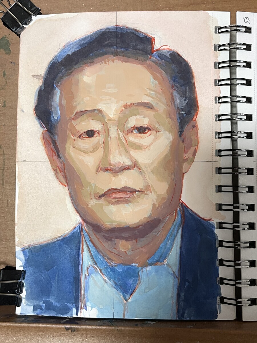 不透明水彩で人物画 7月11日 ホルベインガッシュ - 桃蝶画房