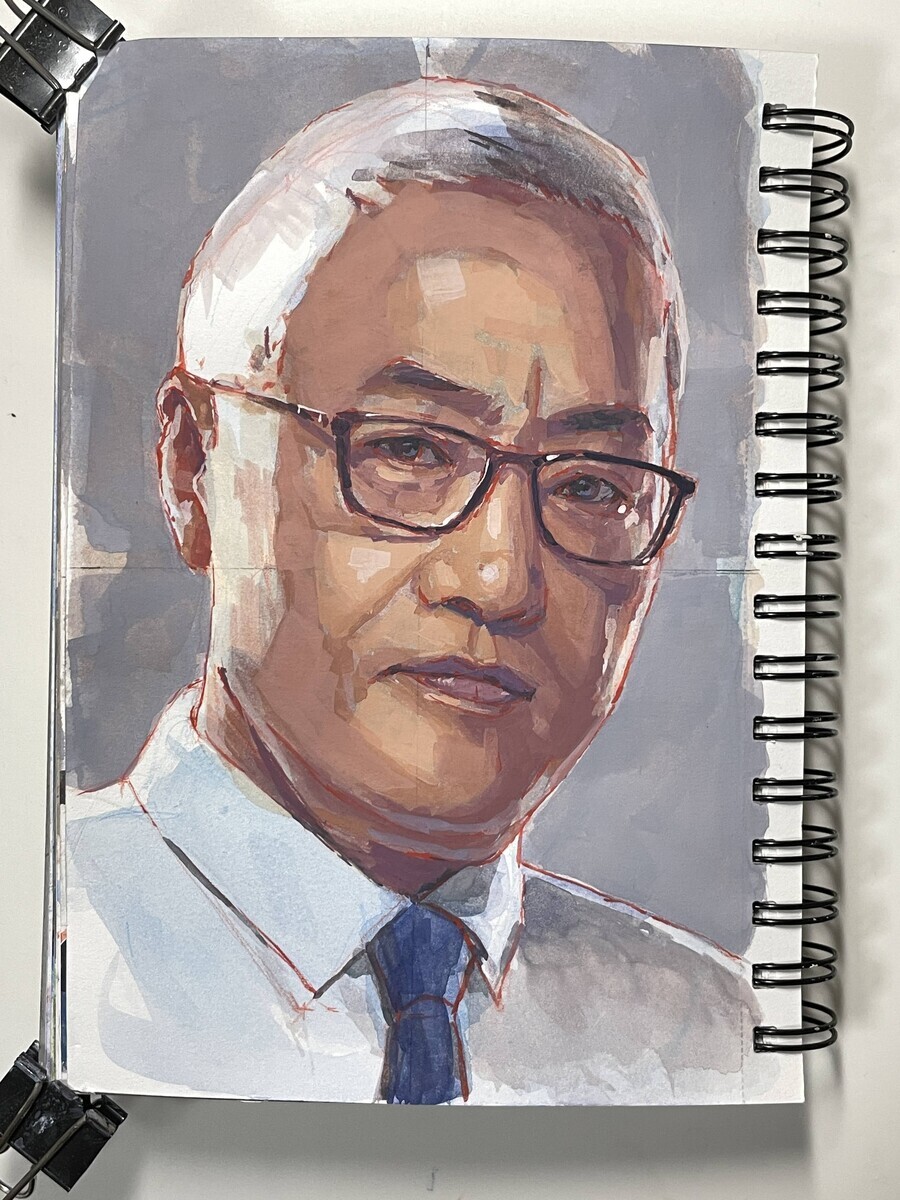 不透明水彩で人物画 7月15日 ホルベインガッシュ - 桃蝶画房