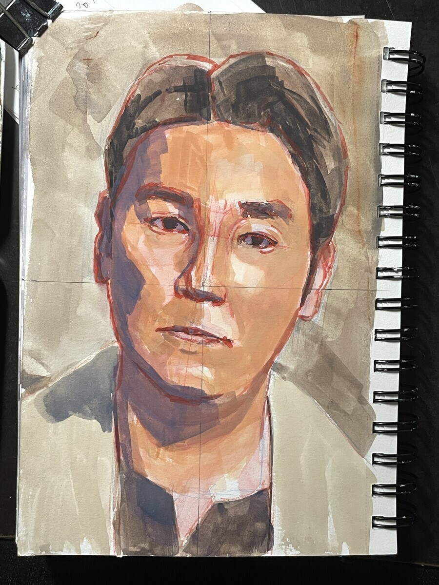 不透明水彩で人物画 7月23日 ホルベイン&ターナーデザインガッシュ