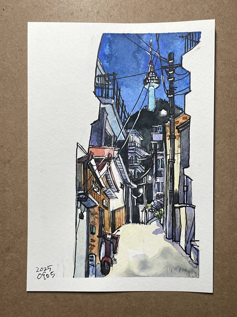 風景スケッチ 模写 アーバンスケッチ パク・インホン先生 - 桃蝶画房