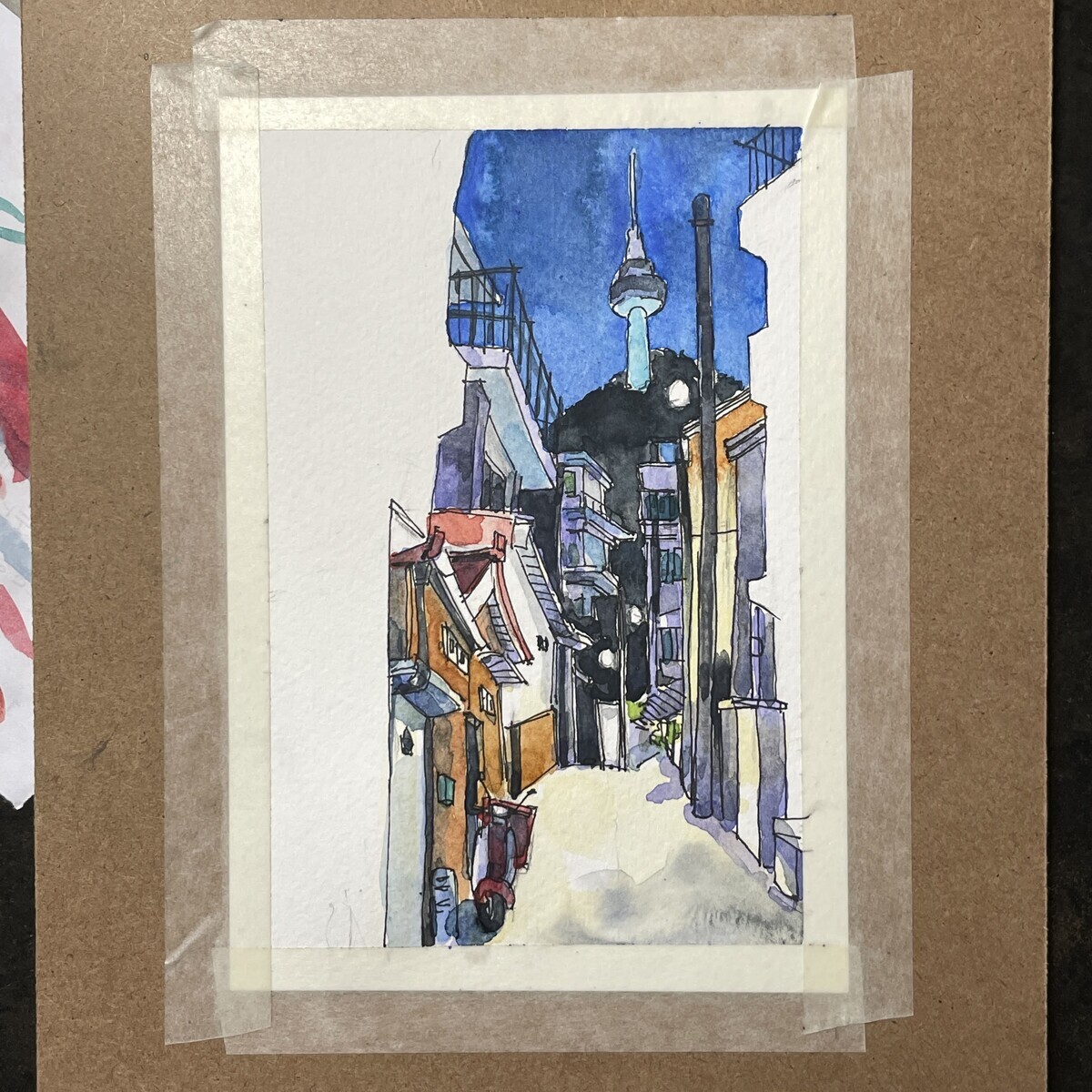 風景スケッチ 模写 アーバンスケッチ パク・インホン先生 - 桃蝶画房