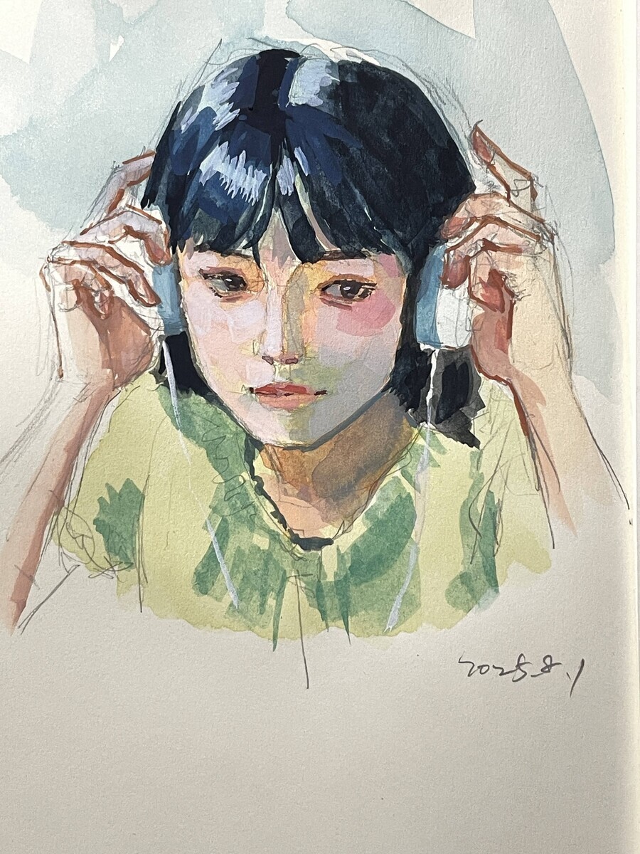 Youtube Rosecore先生の不透明水彩人物画チュートリアル - 桃蝶画房