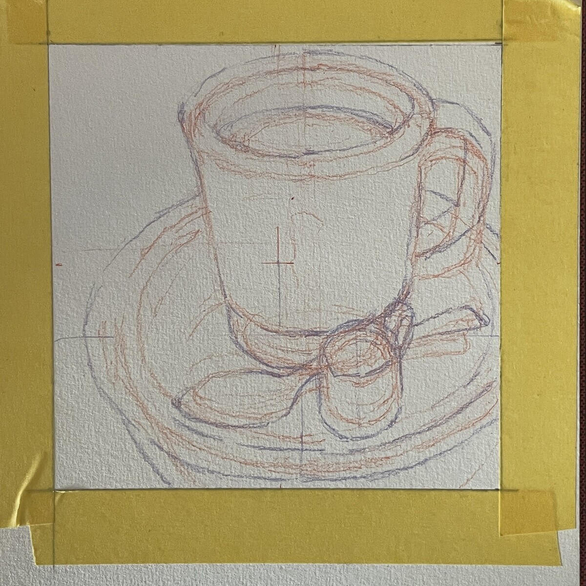 ガッシュで描く 一日一絵 シンプルな静物『コーヒーカップ』ホルベイン