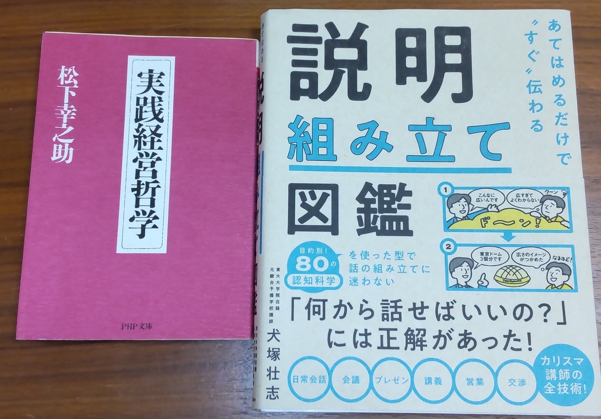 「あてはめるだけで"すぐ"伝わる 説明組み立て図鑑」「実践経営哲学」