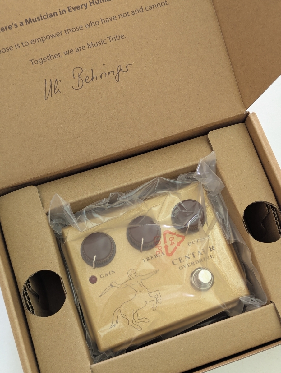 BEHRINGER CENTAUR OVERDRIVE が届きました（第一印象レビュー