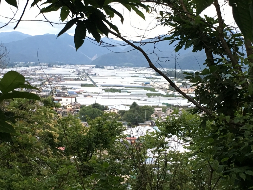 f:id:jdy00247:20170121151815j:plain サクランボのテントハウスを若木山から眺めました
