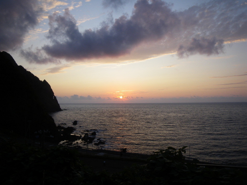 積丹半島雷電温泉郷からの夕焼