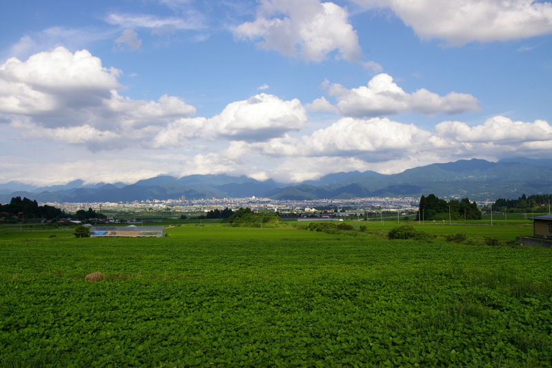 山形市菅沢から眺めた風景