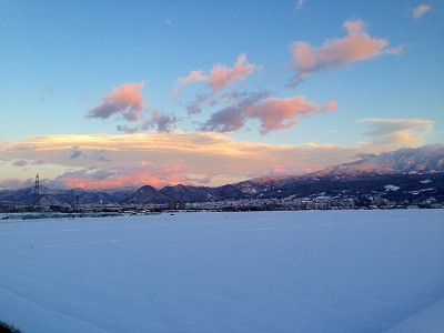 月山、葉山方面の雪景色