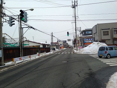 今朝の旧国道１３号線です。