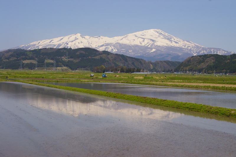 山形県八幡町「鳥海山田園見上げ」