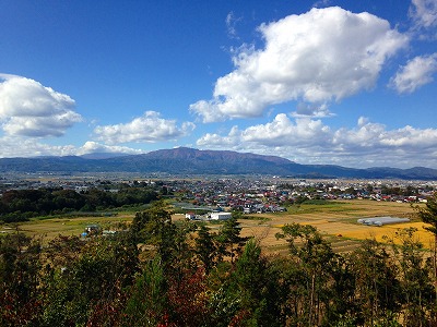 東根市内の田んぼの風景