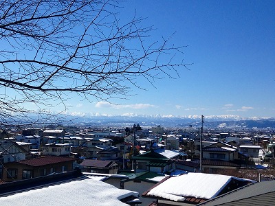 朝日連峰もくっきりと