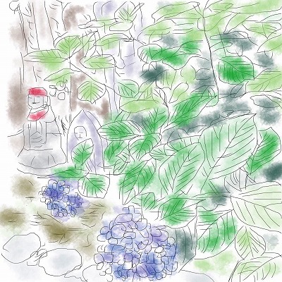 Dhq_3gcuaaelyr1jpg_large 紫陽花とお地蔵さん