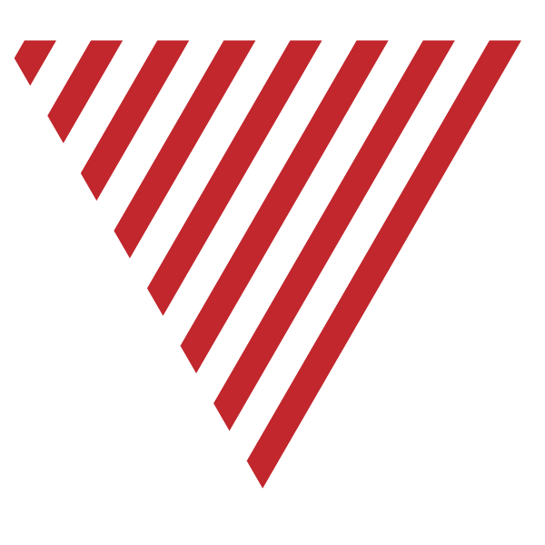 Red and transparent striped triangle