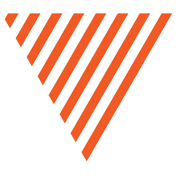 Orange and transparent striped triangle