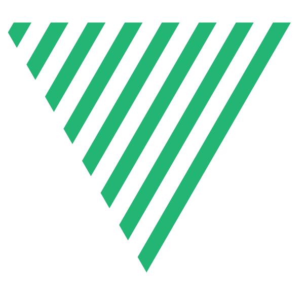 Green and transparent striped triangle