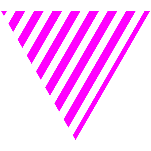 Hot pink and white striped triangle