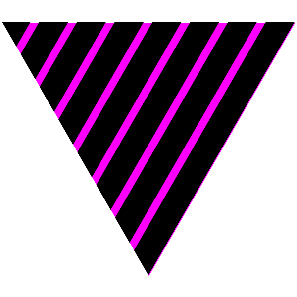 Black and vivid pink striped triangle