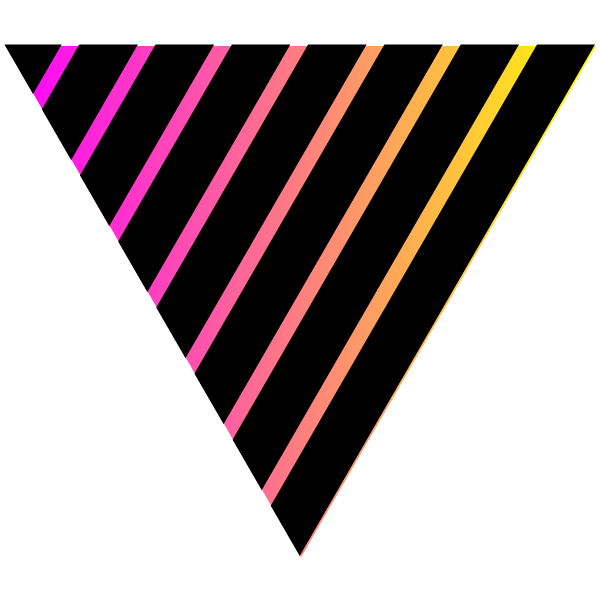 Black and neon colored striped triangle