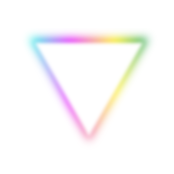 Triangle that emits soft rainbow light