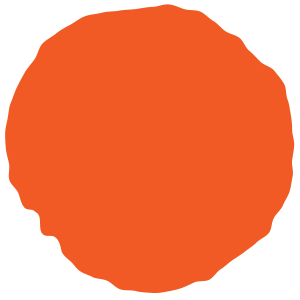 Orange handwritten circle