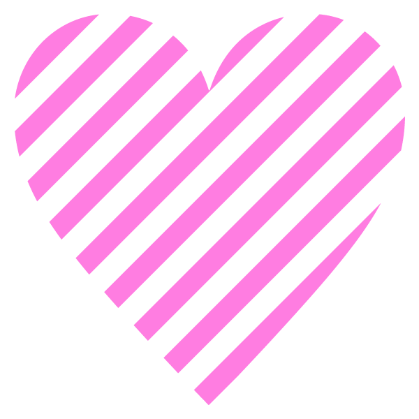 Striped heart (pink)