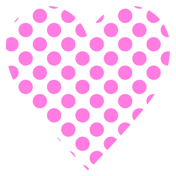 Large polka dot heart (pink)