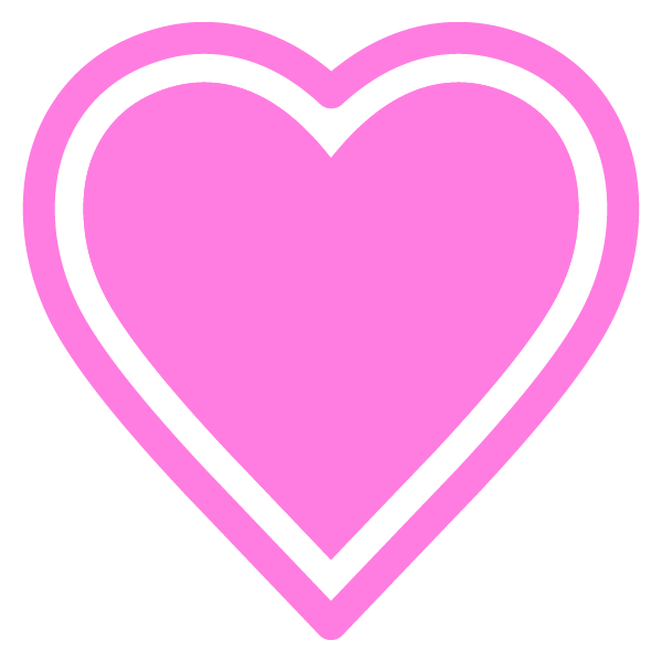 Heart with outline (pink)