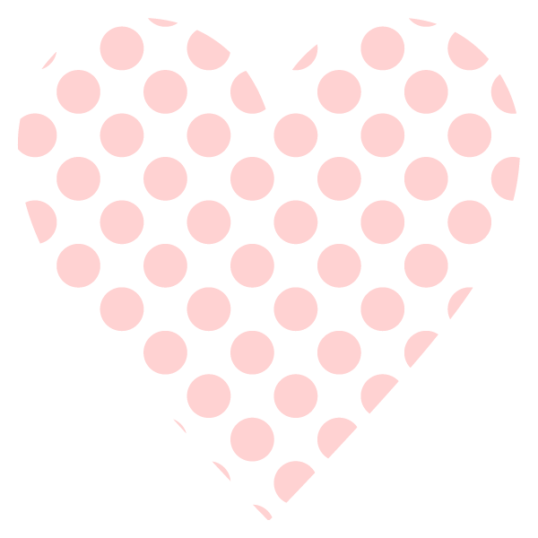 Large polka dot heart (Pale pink)