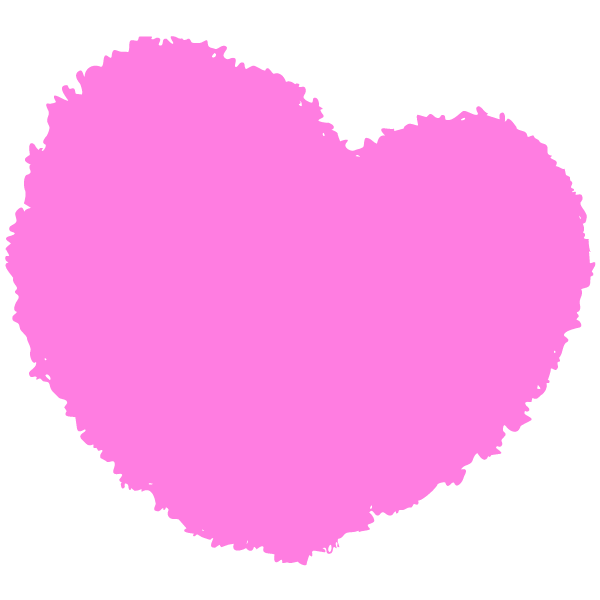 Round handwritten heart (pink)