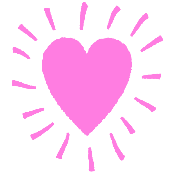 落書きアート風のハート(ピンク) Graffiti art style shining heart (pink)